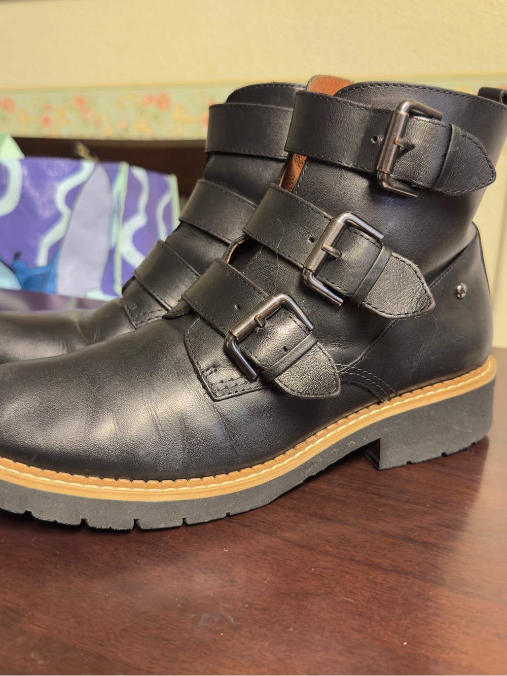 Pikolinos Women’s Black Leather Triple Buckle Ankle Boots EU 39 US 8.5